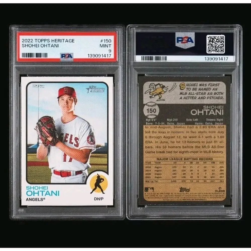 2022 Shohei Ohtani Topps Heritage #150 PSA 9 Mint Los Angeles Angels Baseball - Picture 1 of 3